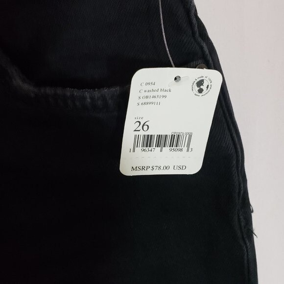 Free People  We The Free Maggie Mid Rise Straight Black 26 (AC) - Picture 12 of 13